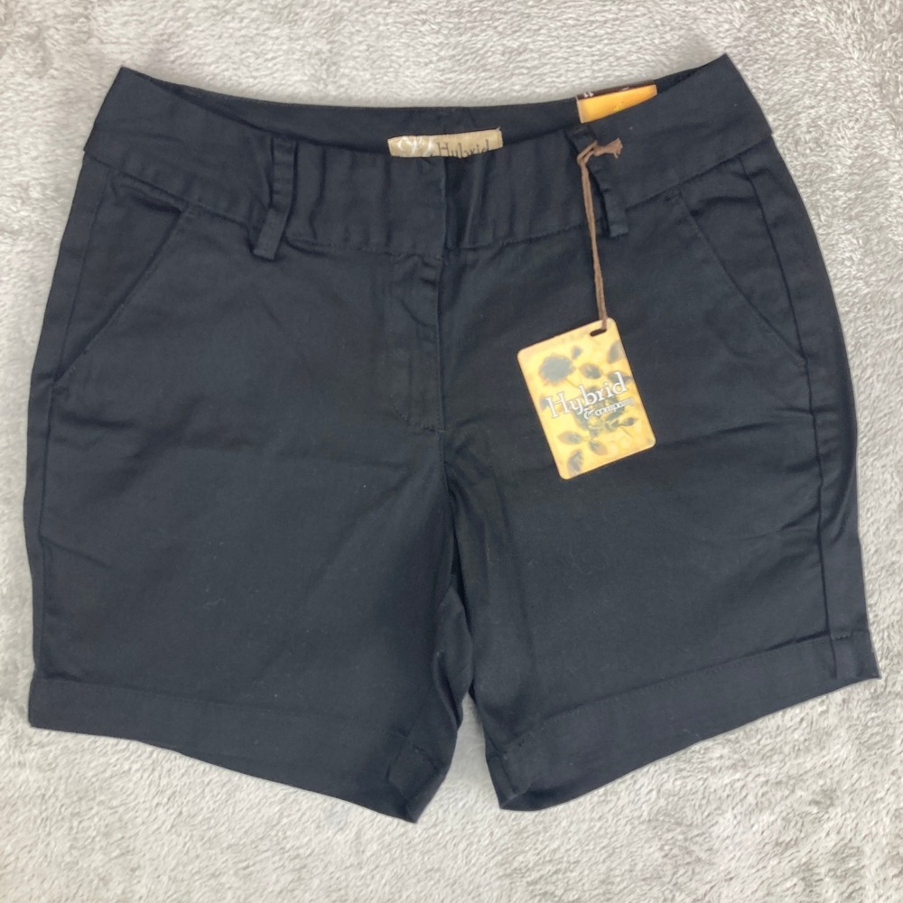 Hybrid & Company Shorts Women's Black‎ Cotton Spandex Blend Chino Casual Size 11